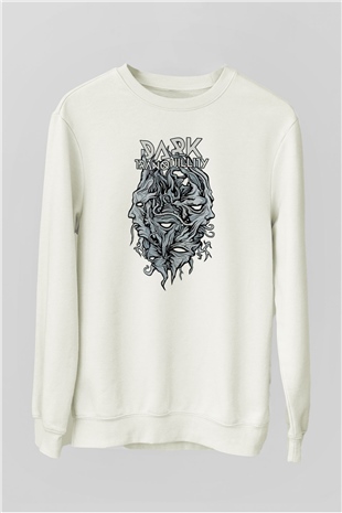 Dark Tranquillity Beyaz Unisex Sweatshirt