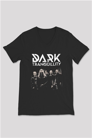 Dark Tranquillity Siyah Unisex V Yaka Tişört T-Shirt
