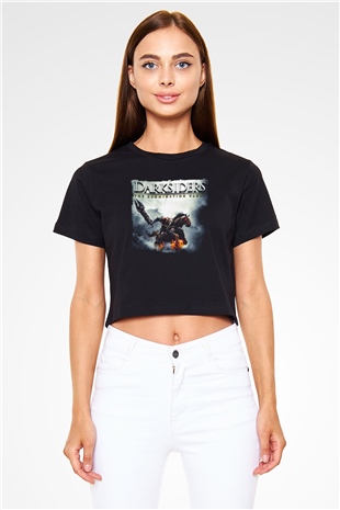Darksiders Siyah  Crop Top Tişört