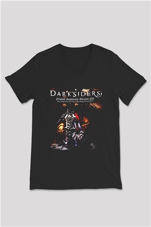 Darksiders Siyah Unisex V Yaka Tişört