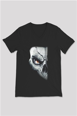 Darksiders Siyah Unisex V Yaka Tişört T-Shirt