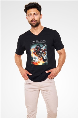 Darksiders Siyah Unisex V Yaka Tişört