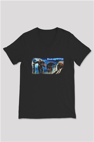 Darksiders Siyah Unisex V Yaka Tişört