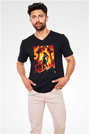 Darksiders Siyah Unisex V Yaka Tişört