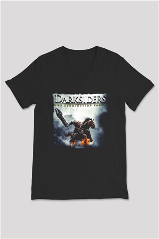 Darksiders Siyah Unisex V Yaka Tişört