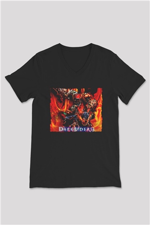 Darksiders Siyah Unisex V Yaka Tişört