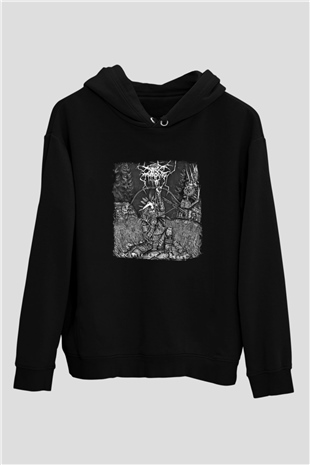 Darkthrone Baskılı Unisex Siyah Hoodie
