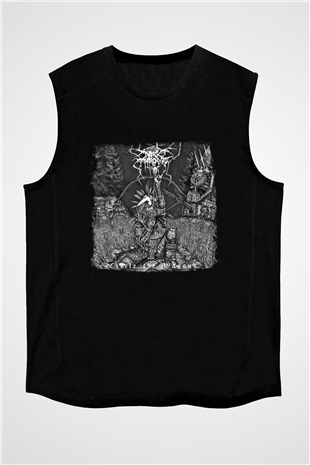 Darkthrone Baskılı Unisex Siyah Kolsuz Tişört