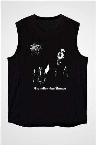 Darkthrone Baskılı Unisex Siyah Kolsuz Tişört