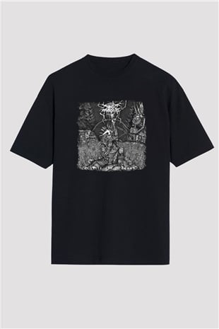 Darkthrone Baskılı Unisex Siyah Oversize Tişört