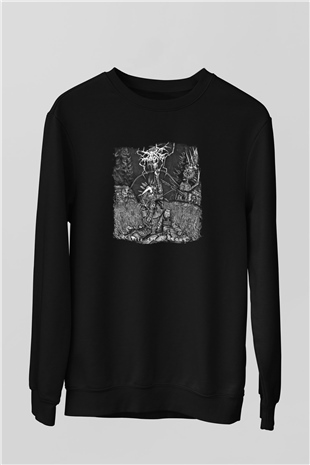 Darkthrone Baskılı Unisex Siyah Sweatshirt