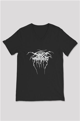 Darkthrone Siyah Unisex V Yaka Tişört T-Shirt