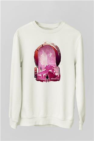 Darling İn The Franxx Baskılı Beyaz Unisex Sweatshirt