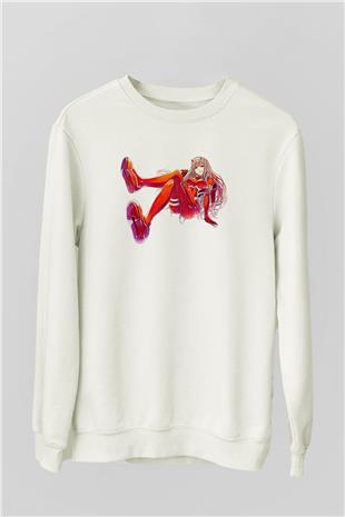 Darling İn The Franxx Baskılı Beyaz Unisex Sweatshirt