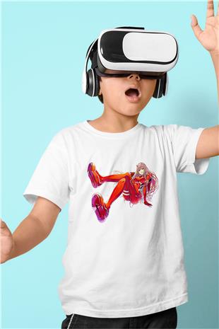 Darling İn The Franxx Baskılı Beyaz Unisex Beyaz Çocuk Tişört - Tshirt