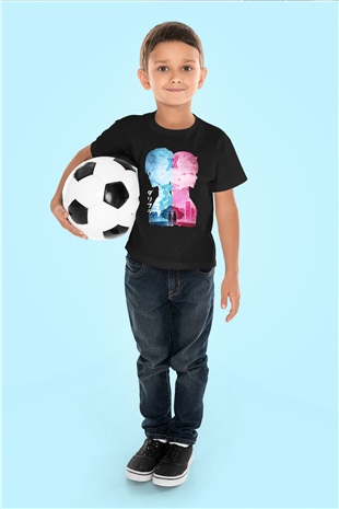 Darling İn The Franxx Baskılı Unisex Siyah Çocuk Tişört - Tshirt