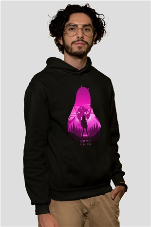 Darling İn The Franxx Baskılı Unisex Siyah Hoodie