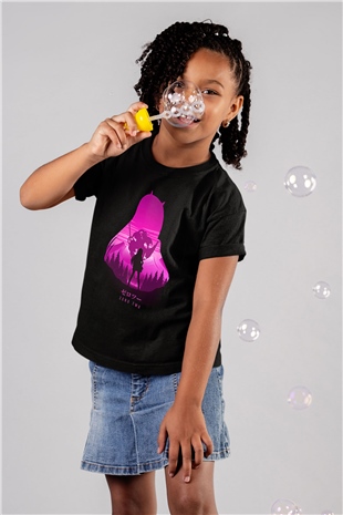Darling İn The Franxx Baskılı Unisex Siyah Çocuk Tişört - Tshirt