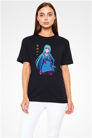 Darling İn The Franxx Baskılı Unisex Siyah Tişört - Tshirt