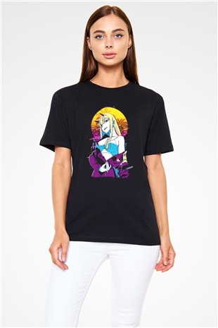 Darling İn The Franxx Baskılı Unisex Siyah Tişört - Tshirt