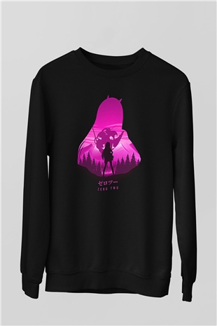 Darling İn The Franxx Baskılı Unisex Siyah Sweatshirt