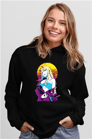 Darling İn The Franxx Baskılı Unisex Siyah Hoodie