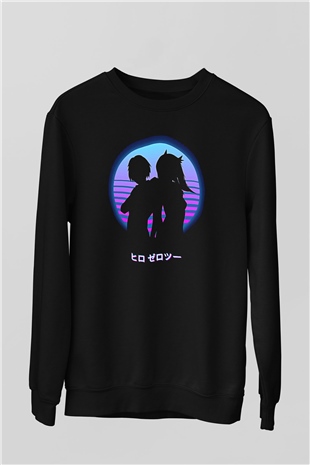 Darling İn The Franxx Baskılı Unisex Siyah Sweatshirt