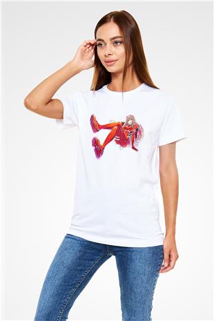 Darling İn The Franxx Unisex Baskılı Beyaz Tişört - Tshirt