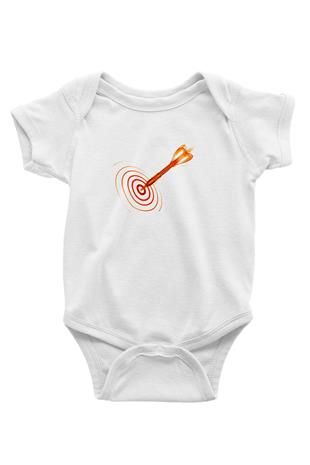 Dart Baskılı Beyaz Bebek Body - Zıbın