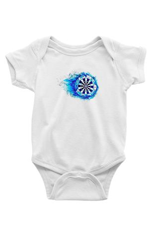 Dart Baskılı Beyaz Bebek Body - Zıbın