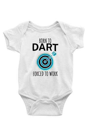 Dart Baskılı Beyaz Bebek Body - Zıbın