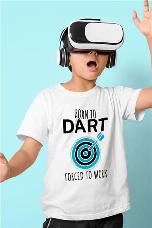 Dart Baskılı Unisex Beyaz Çocuk Tişört - Tshirt