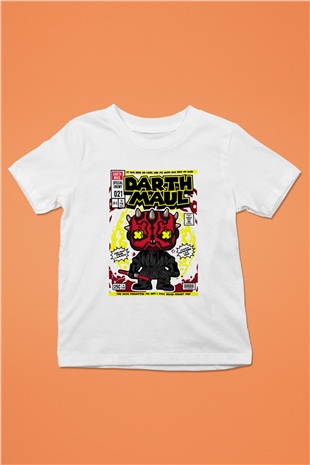 Darth Maul Baskılı Unisex Beyaz Çocuk Tişört