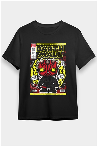 Darth Maul Baskılı Unisex Siyah Tişört