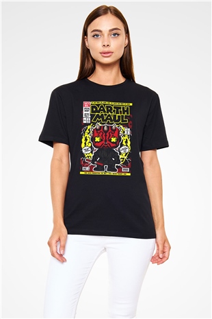 Darth Maul Baskılı Unisex Siyah Tişört