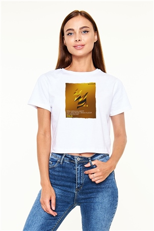 Dash Berlin Beyaz  Crop Top Tişört