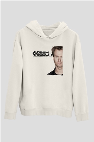 Dash Berlin Beyaz Unisex Kapüşonlu Sweatshirt