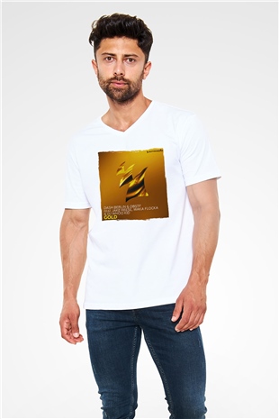 Dash Berlin Beyaz Unisex V Yaka Tişört