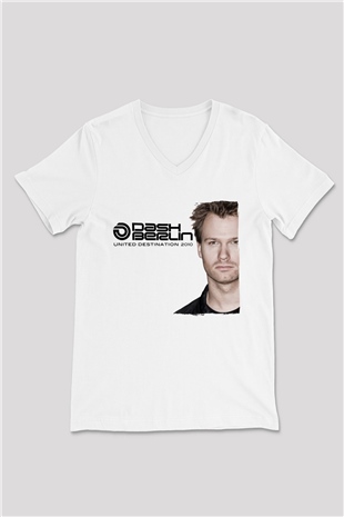 Dash Berlin Beyaz Unisex V Yaka Tişört