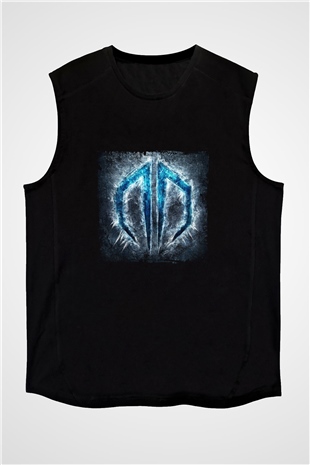 Datsik Baskılı Unisex Siyah Kolsuz Tişört