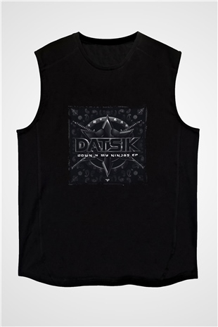 Datsik Baskılı Unisex Siyah Kolsuz Tişört