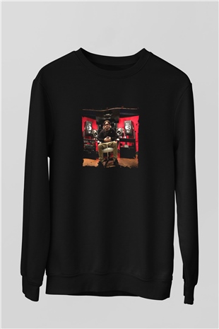 Datsik Baskılı Unisex Siyah Sweatshirt