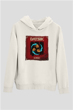 Datsik Beyaz Unisex Kapüşonlu Sweatshirt