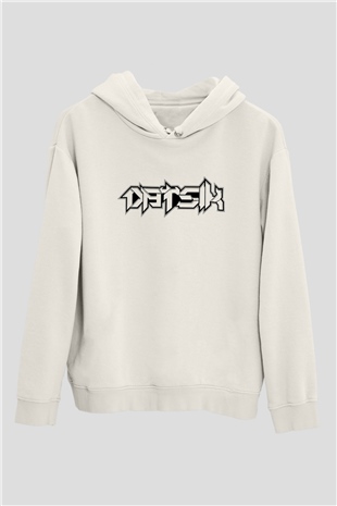 Datsik Beyaz Unisex Kapüşonlu Sweatshirt