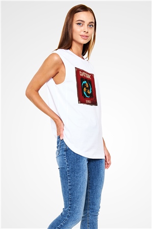Datsik Beyaz Unisex Kolsuz Tişört