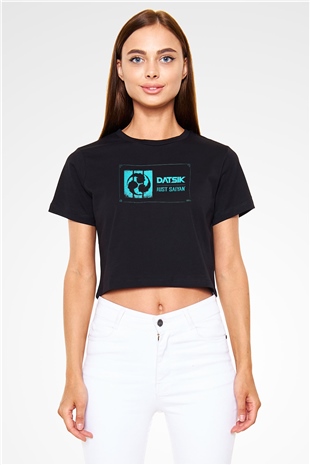 Datsik Siyah  Crop Top Tişört