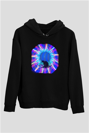 Datsik Siyah Unisex Kapüşonlu Sweatshirt