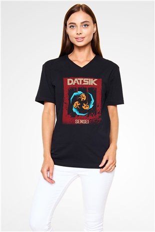 Datsik Siyah Unisex V Yaka Tişört