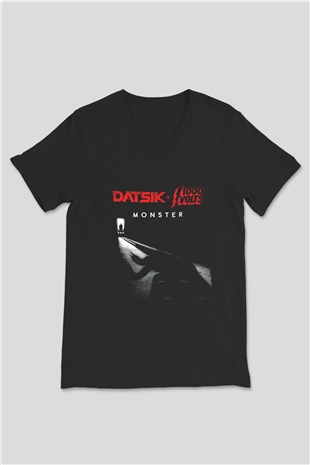 Datsik Siyah Unisex V Yaka Tişört