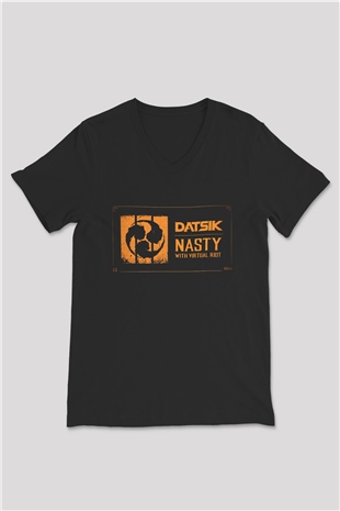Datsik Siyah Unisex V Yaka Tişört